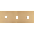 MODELEC - Façade "M" Laiton Sable Triple Horizonta 1 Chargeur USB 1 Media 1 Media magnétiq