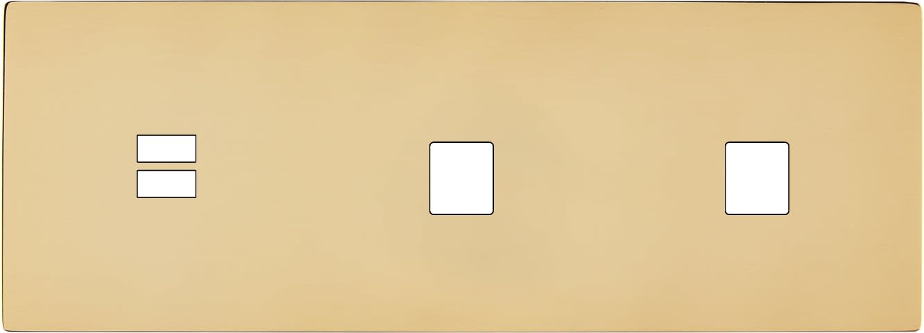 MODELEC - Façade "M" Laiton Miroir Triple Horizont 1 Chargeur USB 1 Media 1 Media magnétiq