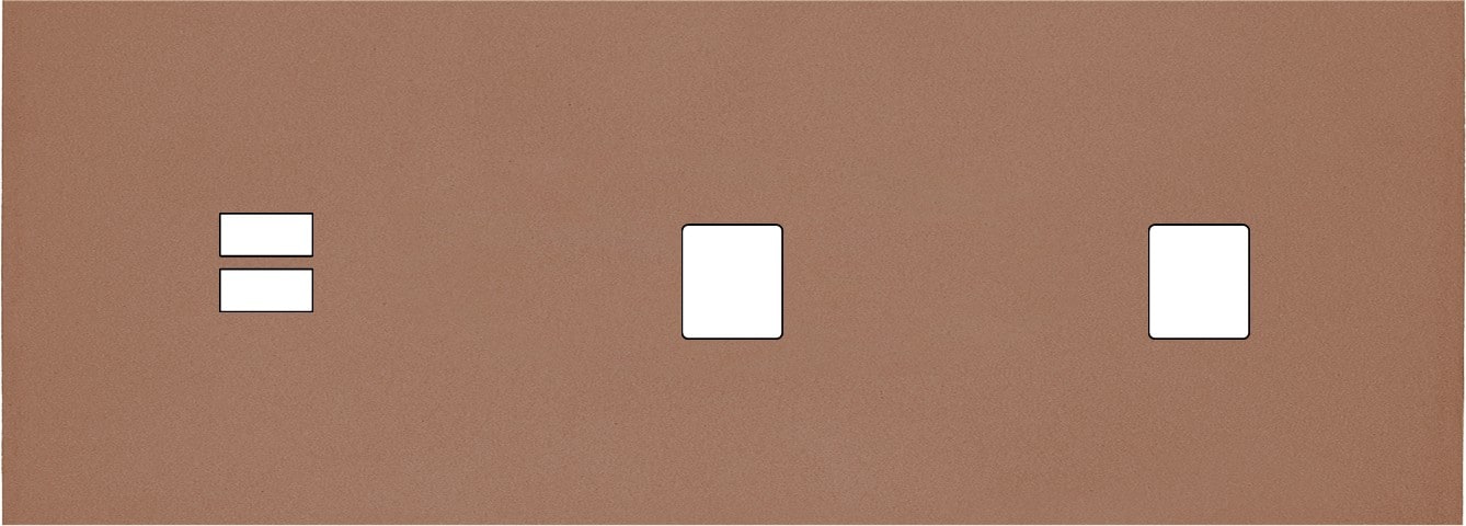 MODELEC - Façade Désir Moka Mat Triple Horizontale U1 M1 M1