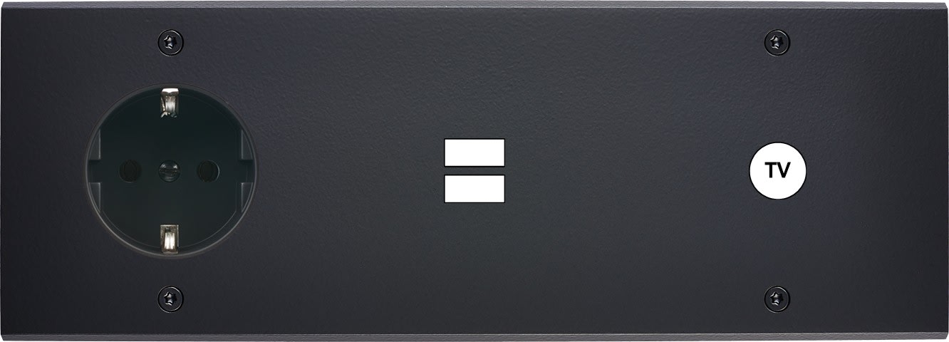 MODELEC - Façade Confidence Laiton Noir Mat Triple Horizontale PCK U1 C1 Vis