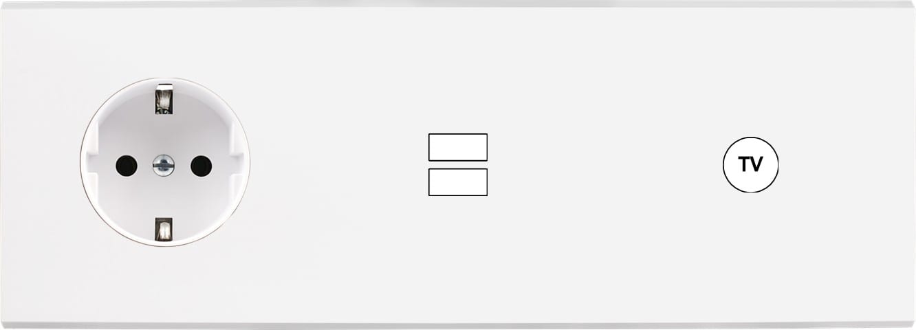 MODELEC - Façade Confidence Laiton Blanc Mat Triple Horizontale PCK U1 C1