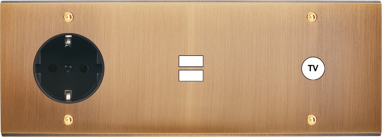 MODELEC - Façade Confidence Laiton Vieux Bronze Triple Horizontale PCK U1 C1 Vis