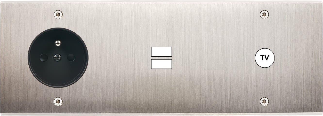 MODELEC - Façade Confidence Laiton Nickel Satine Triple Horizontale PC U1 C1 Vis