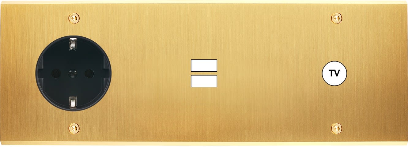 MODELEC - Façade Confidence Laiton Satine Triple Horizontale PCK U1 C1 Vis