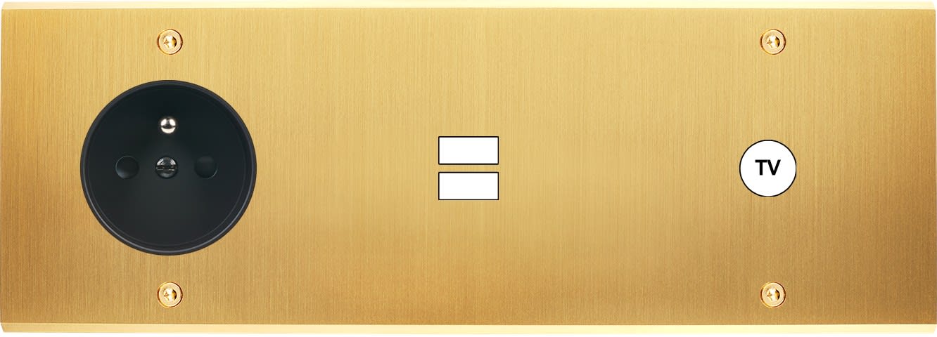 MODELEC - Façade Confidence Laiton Satine Triple Horizontale PC U1 C1 Vis