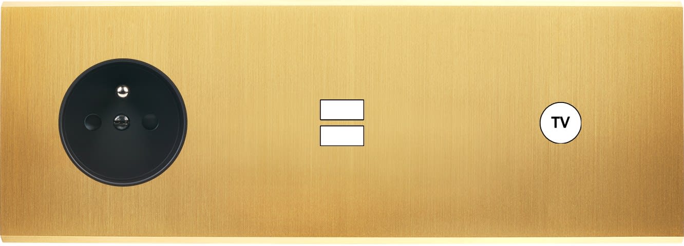 MODELEC - Façade Confidence Laiton Satine Triple Horizontale PC U1 C1