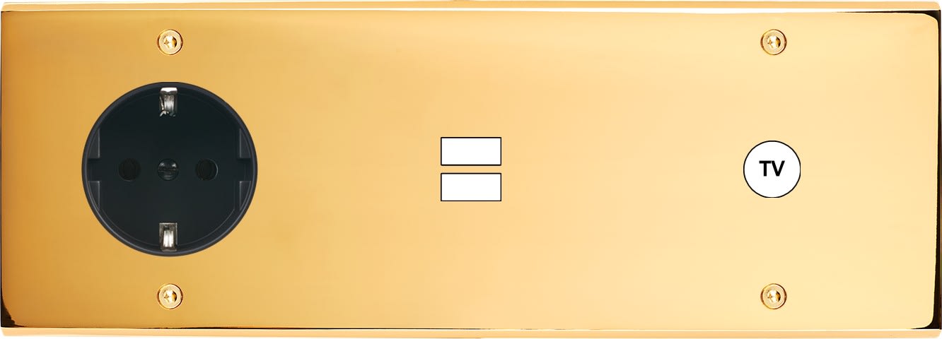 MODELEC - Façade Confidence Laiton Or Miroir Triple Horizontale PCK U1 C1 Vis