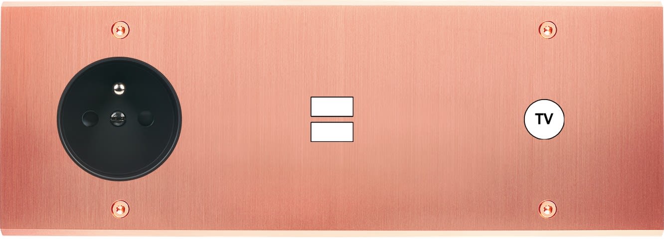 MODELEC - Façade Confidence Laiton Cuivre Satine Triple Horizontale PC U1 C1 Vis