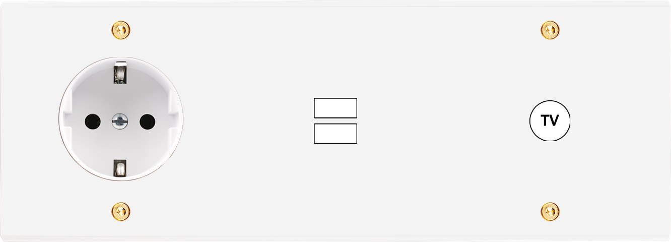 MODELEC - Façade Confidence Laiton Blanc Email Triple Horizontale PCK U1 C1 Vis