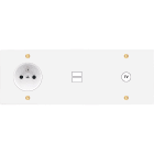 MODELEC - Façade Confidence Laiton Blanc Email Triple Horizontale PC U1 C1 Vis