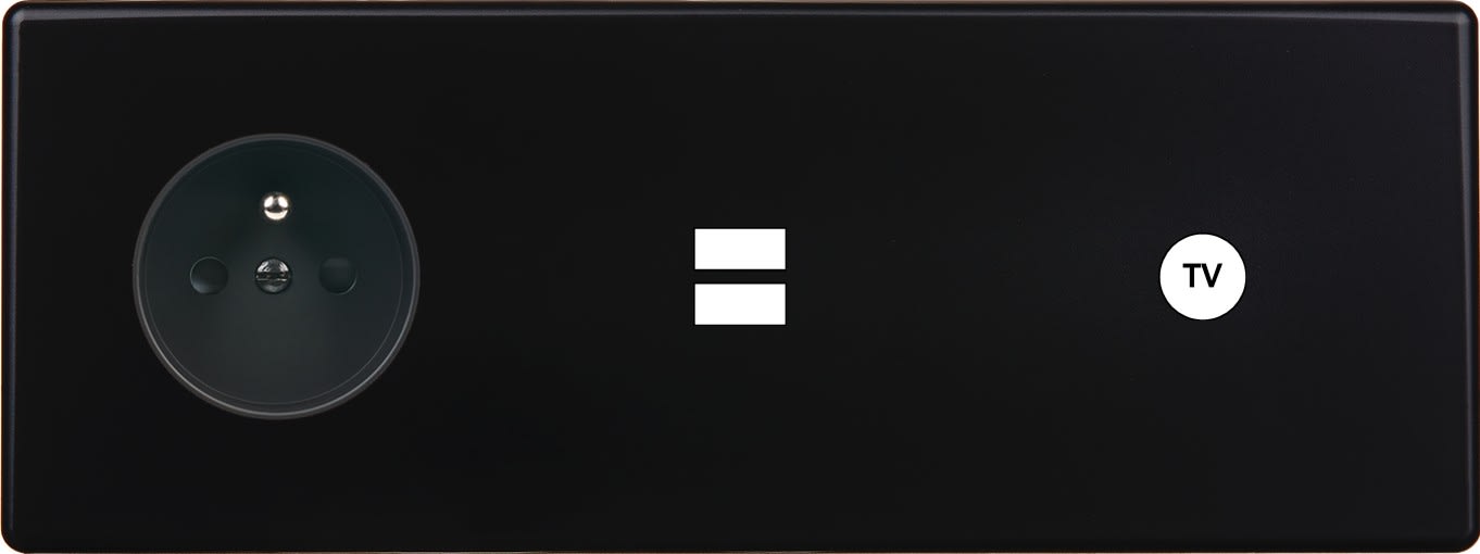 MODELEC - Façade Hitera Noir Triple Horizontale PC U1 C1