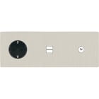 MODELEC - Façade "M" Nickel Brosse Tripl Horiz 1 Schuko 1 Chargeur USB 1 Prise Tv magnétiq