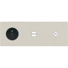 MODELEC - Façade "M" Nickel Bro Triple Horizont 1 Prise 1 Chargeur USB 1 Prise Tv magnétiq