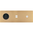 MODELEC - Façade "M" Laiton Sab Triple Horizont 1 Prise 1 Chargeur USB 1 Prise Tv magnétiq