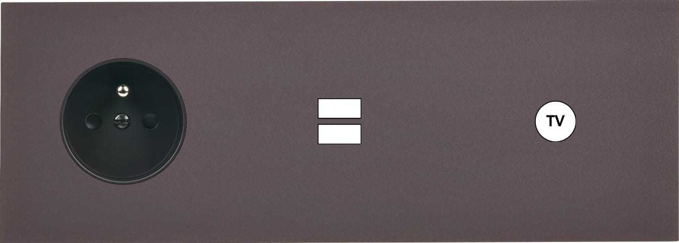 MODELEC - Façade Désir Anthracite Mat Triple Horizontale PC U1 C1