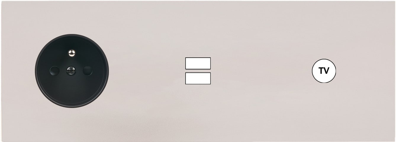 MODELEC - Façade Désir Gris Perle Mat Triple Horizontale PC U1 C1