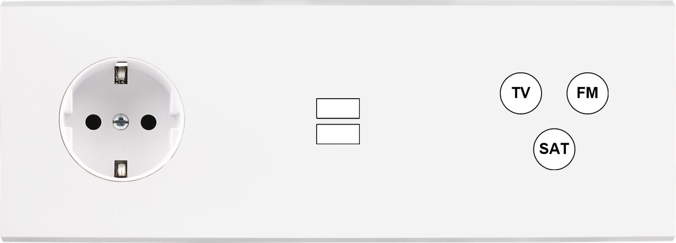 MODELEC - Façade Confidence Laiton Blanc Mat Triple Horizontale PCK U1 C3