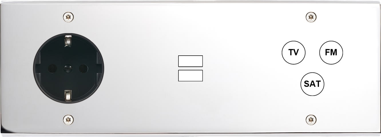 MODELEC - Façade Confidence Laiton Chrome Triple Horizontale PCK U1 C3 Vis