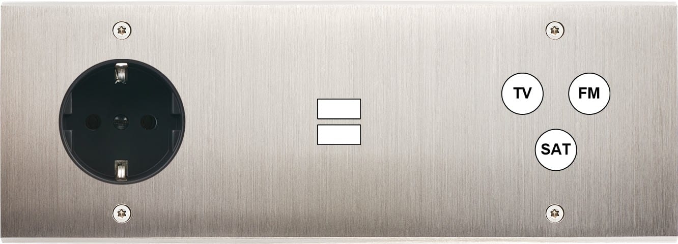 MODELEC - Façade Confidence Laiton Nickel Satine Triple Horizontale PCK U1 C3 Vis