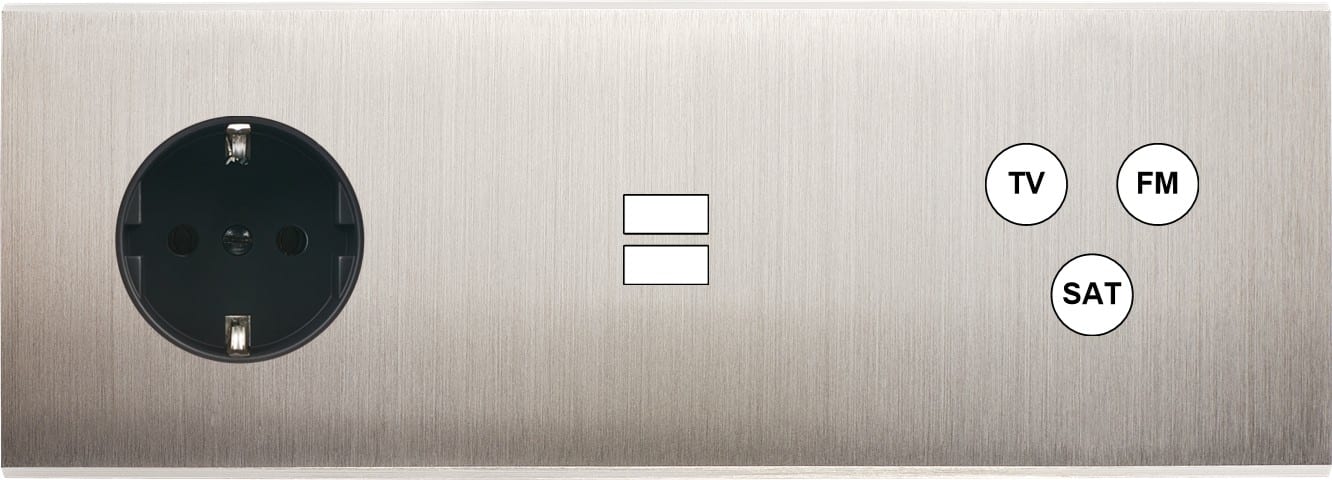 MODELEC - Façade Confidence Laiton Nickel Satine Triple Horizontale PCK U1 C3