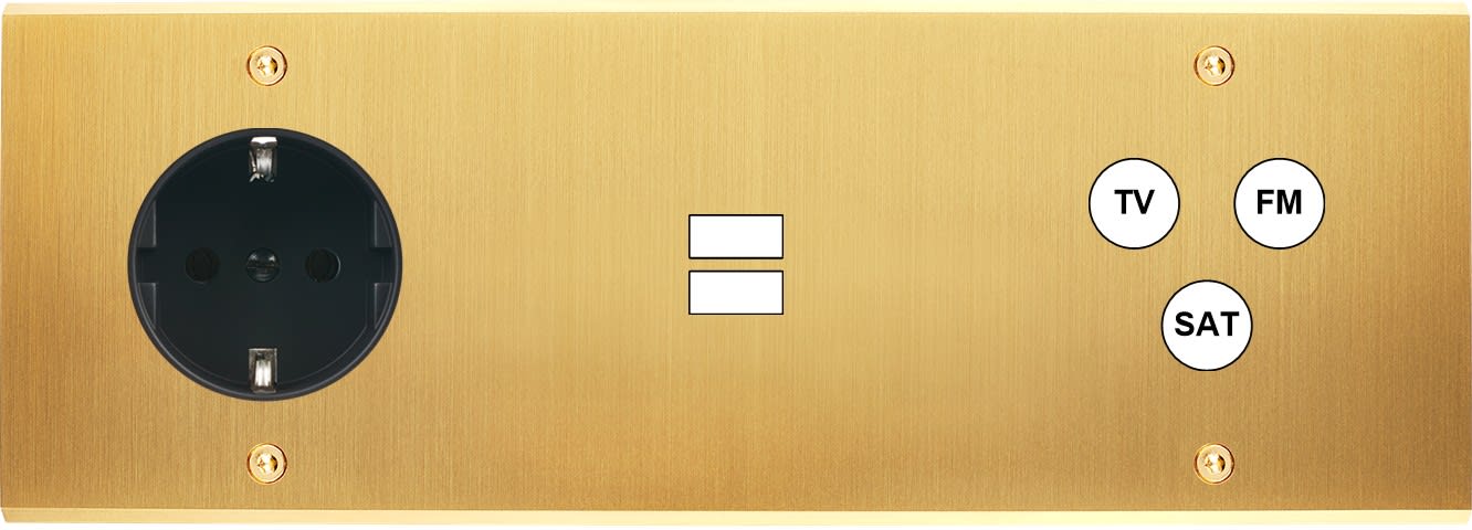 MODELEC - Façade Confidence Laiton Satine Triple Horizontale PCK U1 C3 Vis