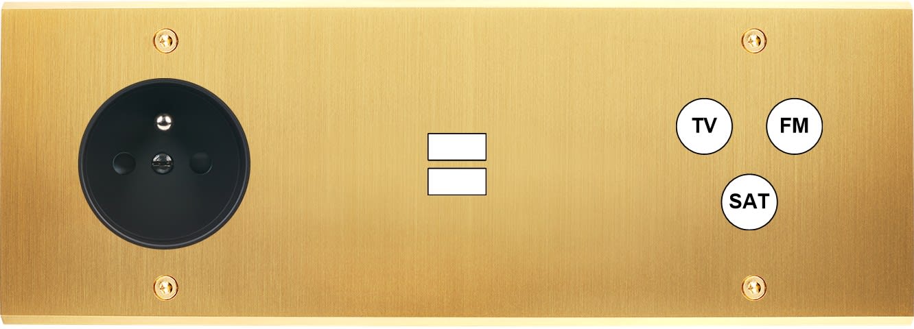 MODELEC - Façade Confidence Laiton Satine Triple Horizontale PC U1 C3 Vis