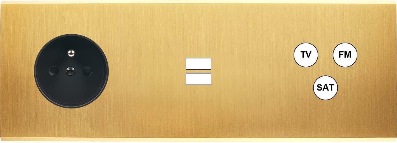 MODELEC - Façade Confidence Laiton Satine Triple Horizontale PC U1 C3