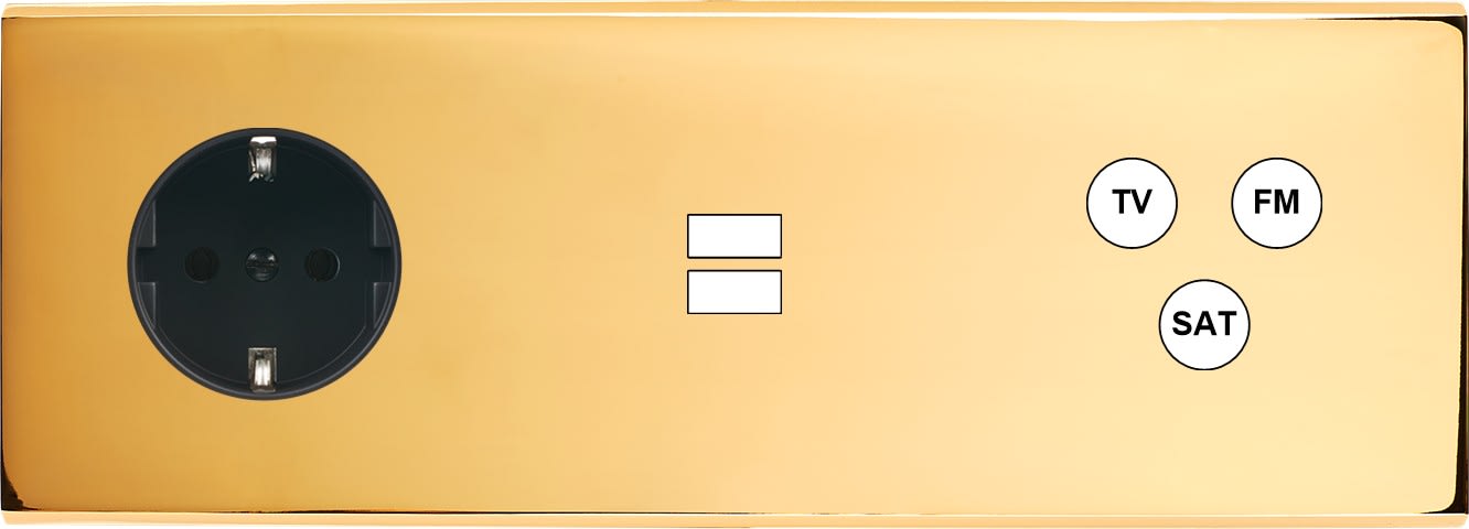 MODELEC - Façade Confidence Laiton Or Miroir Triple Horizontale PCK U1 C3