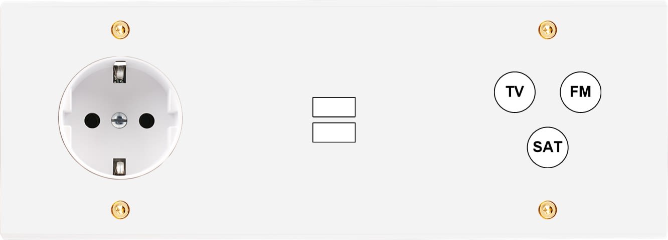 MODELEC - Façade Confidence Laiton Blanc Email Triple Horizontale PCK U1 C3 Vis