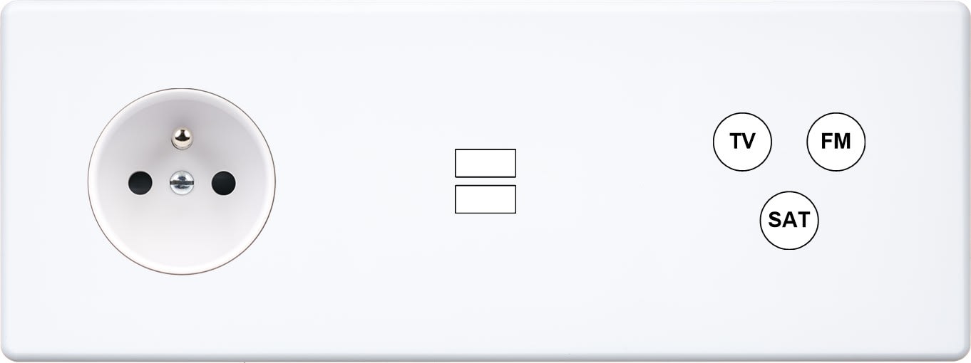 MODELEC - Façade Hitera Blanc Triple Horizontale PC U1 C3