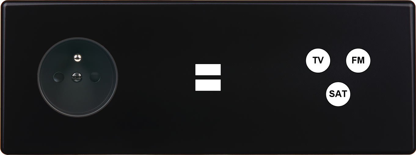 MODELEC - Façade Hitera Noir Triple Horizontale PC U1 C3