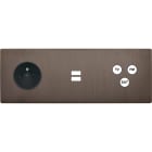 MODELEC - Façade "M" Laiton Canon Triple Horiz 1 Prise 1 Chargeur USB 1 Tv-Fm-Sat magnétiq