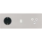 MODELEC - Façade "M" Nickel Sable Trip Horiz 1 Schuko 1 Chargeur USB 1 Tv-Fm-Sat magnétiq