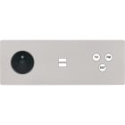 MODELEC - Façade "M" Nickel Sab Tripl Horizont 1 Prise 1 Chargeur USB 1 Tv-Fm-Sat magnétiq