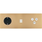 MODELEC - Façade "M" Laiton Sable Tripl Horiz 1 Schuko 1 Chargeur USB 1 Tv-Fm-Sat magnétiq