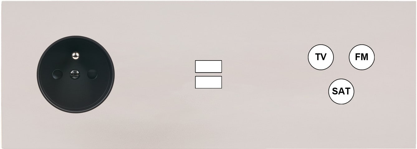MODELEC - Façade Désir Gris Perle Mat Triple Horizontale PC U1 C3