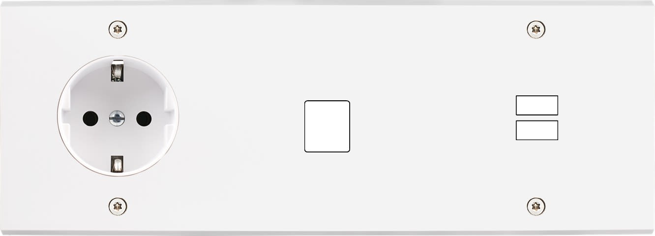 MODELEC - Façade Confidence Laiton Blanc Mat Triple Horizontale PCK M1 U1 Vis