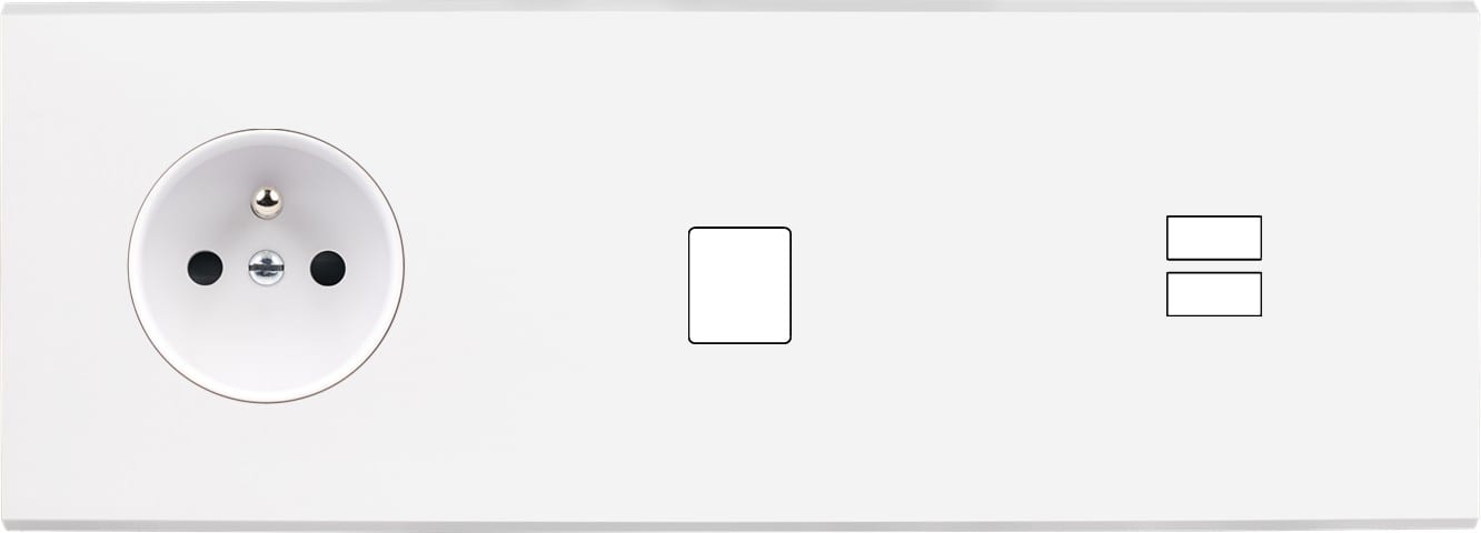 MODELEC - Façade Confidence Laiton Blanc Mat Triple Horizontale PC M1 U1
