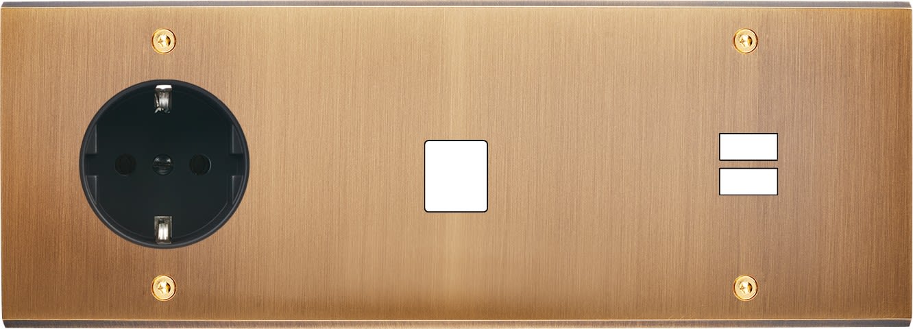 MODELEC - Façade Confidence Laiton Vieux Bronze Triple Horizontale PCK M1 U1 Vis