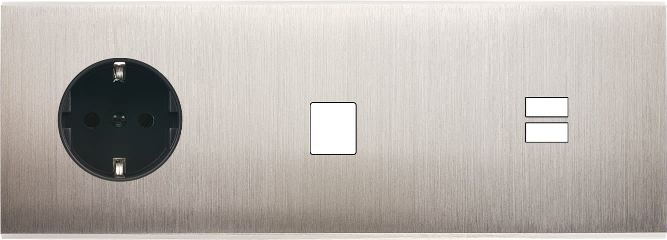 MODELEC - Façade Confidence Laiton Nickel Satine Triple Horizontale PCK M1 U1