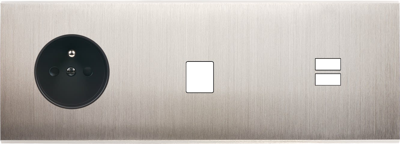 MODELEC - Façade Confidence Laiton Nickel Satine Triple Horizontale PC M1 U1