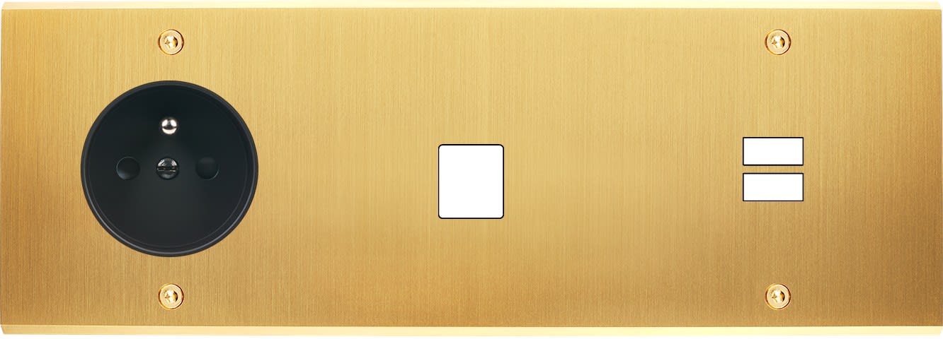 MODELEC - Façade Confidence Laiton Satine Triple Horizontale PC M1 U1 Vis