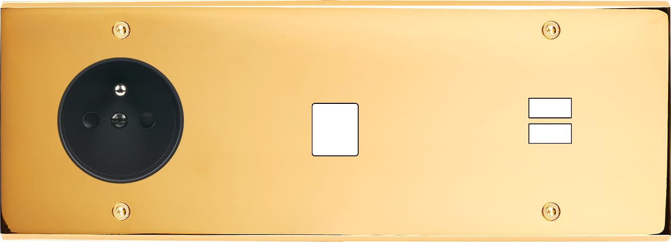 MODELEC - Façade Confidence Laiton Or Miroir Triple Horizontale PC M1 U1 Vis