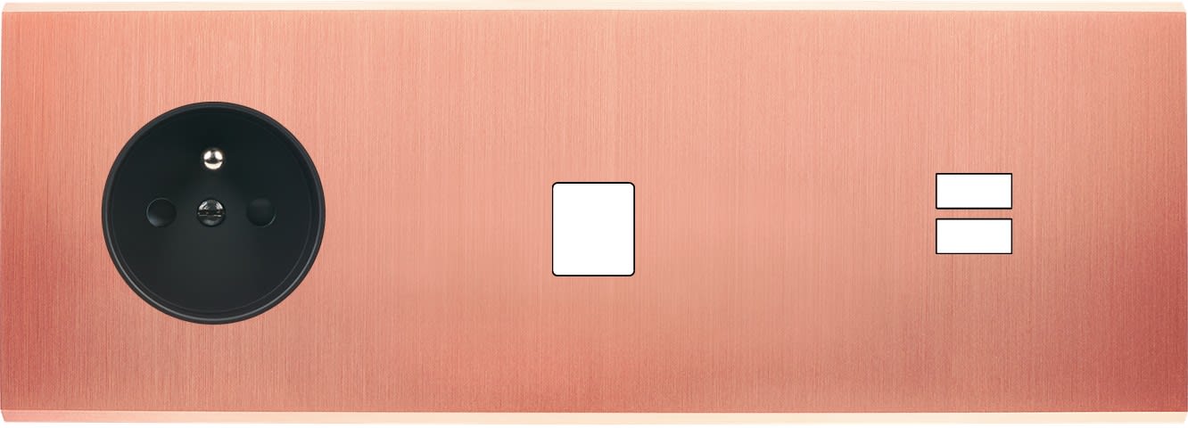MODELEC - Façade Confidence Laiton Cuivre Satine Triple Horizontale PC M1 U1