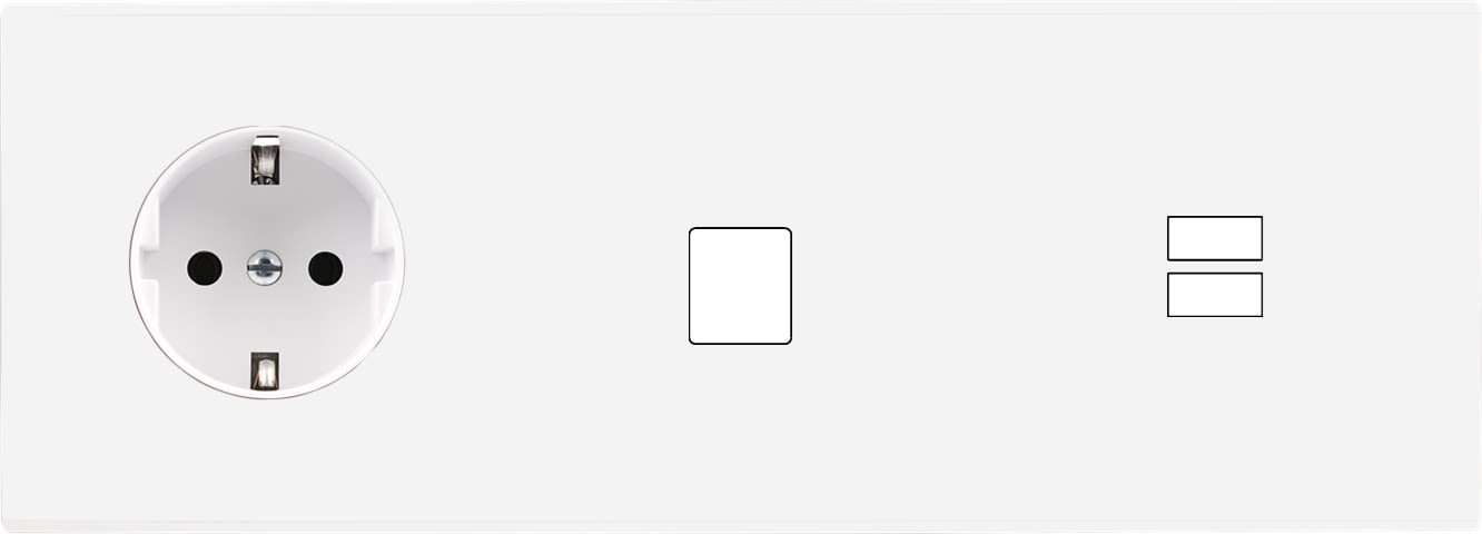 MODELEC - Façade Confidence Laiton Blanc Email Triple Horizontale PCK M1 U1