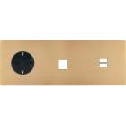MODELEC - Façade M Laiton Sable Tripl Horiz 1 Prise Schuko 1 Media 1 Chargeur USB magnétiq