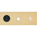 MODELEC - Façade "M" Laiton Miroir Triple Horizont 1 Prise 1 Media 1 Chargeur USB magnétiq