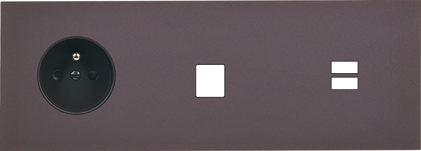 MODELEC - Façade Désir Anthracite Mat Triple Horizontale PC M1 U1