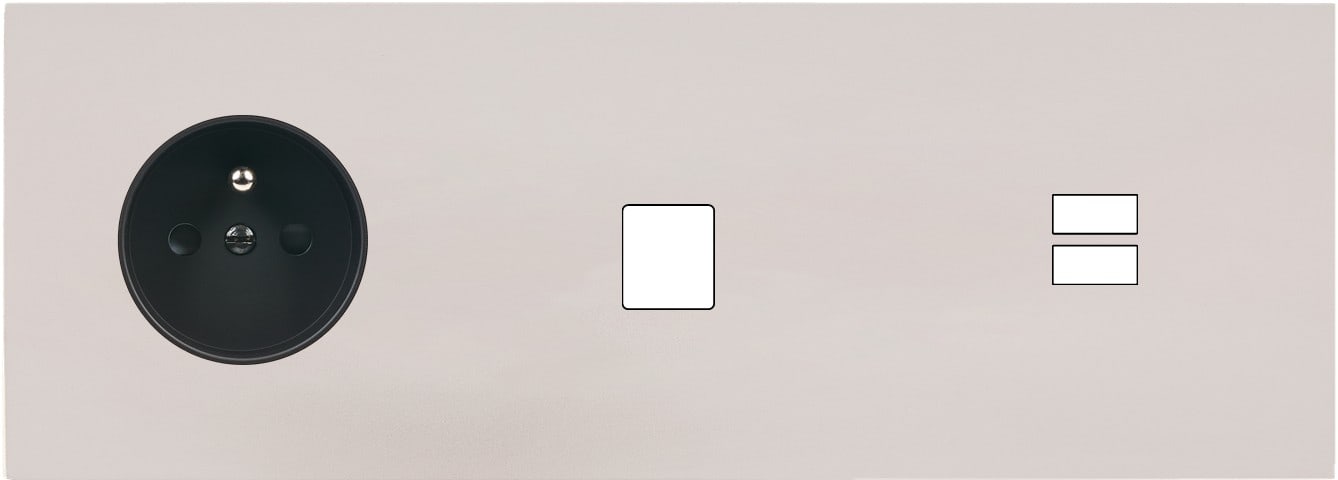 MODELEC - Façade Désir Gris Perle Mat Triple Horizontale PC M1 U1
