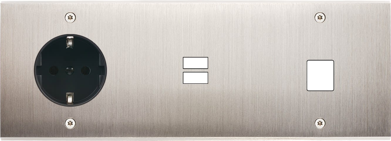 MODELEC - Façade Confidence Laiton Nickel Satine Triple Horizontale PCK U1 M1 Vis
